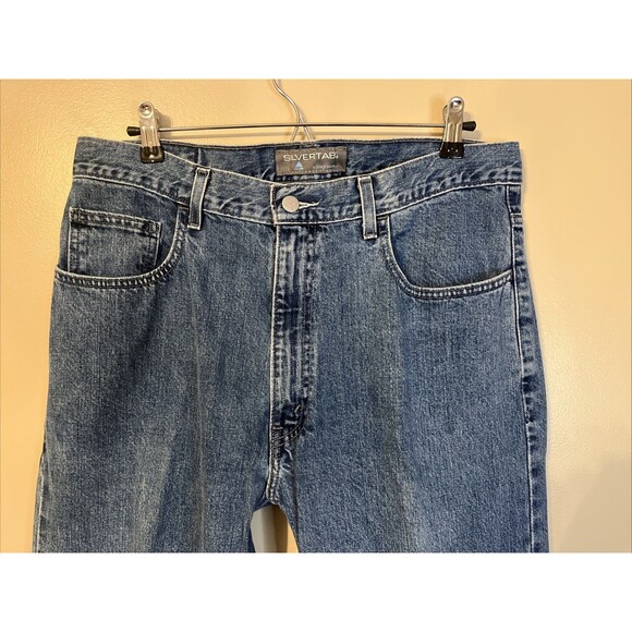 Vintage Levis Silvertab Mens 34x34 Relaxed Fit Straight Blue Denim 100% Cotton - Picture 12 of 15